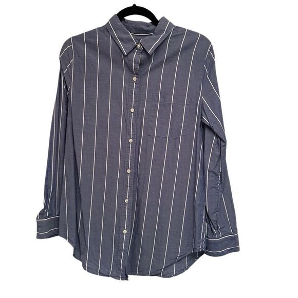 Banana Republic blue w/ white stripes button up - Picture 1 of 6